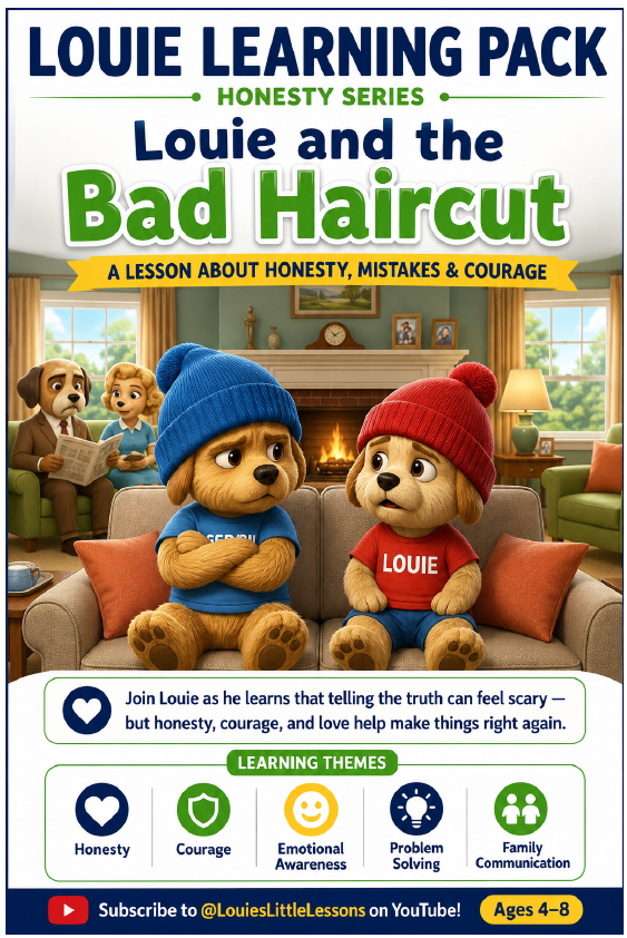 Louie's Little Lessons: Louie and the Bad Haircut | Honesty Activity Pack for Kids Ages 4–8