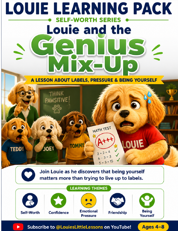 Louie's Little Lessons: Is Louie a Genius? A Growth Mindset & Self-Confidence Activity Pack for Kids Ages 4-8: