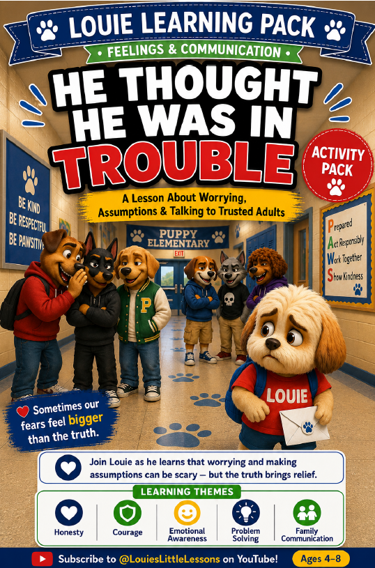 Louie's Little Lessons: He Thought He Was In Trouble | Communication & Understanding Activity Pack for Kids Ages 4–8