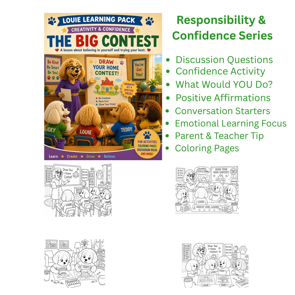Louie's Little Lessons: Louie and the Big Contest | Confidence Activity Pack for Kids Ages 4–8